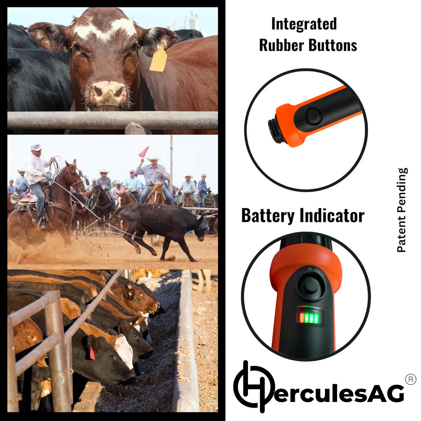 Hornet 2600 USB Rechargeable Electric Livestock Prod Handle