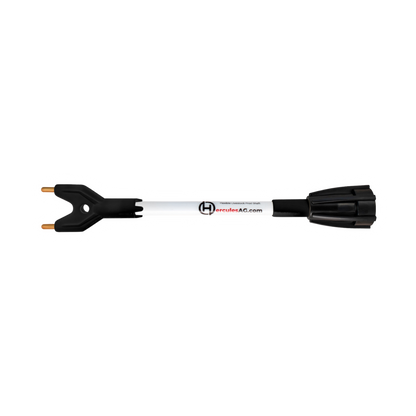 Black and whiteflexible shaft on a white background with Hercules logo.